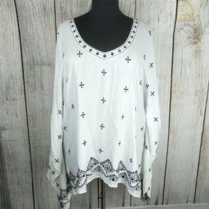 Lane Bryant Plus Size 22 24 Poncho Top Blouse Boho